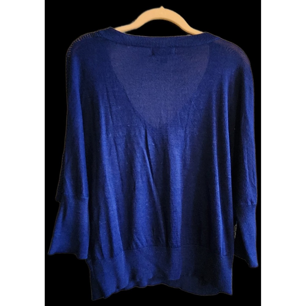 Mossimo Blue Knit Sweater Top Womens XS Y2K Vintage Aesthetic Ramie Cotton Soft - Picture 2 of 6